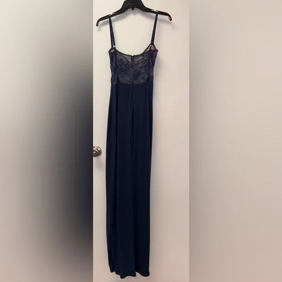 NWOT KATIE MAY Willow Floral Lace & Jersey corset Gown in Deep Sea sz S